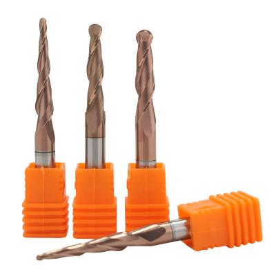 Yingba High Quality CNC Router Machine Carbide 2 Flute Taper Ball Nose End Mill for Woodworking Machinery Milling Cutter