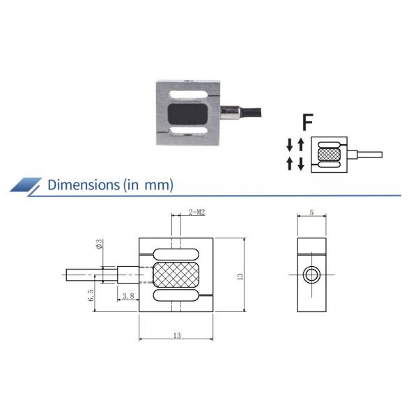 Тип ячейка загрузки 5-200N IP68 датчика s силы обжатия для пушпульного датчика силы