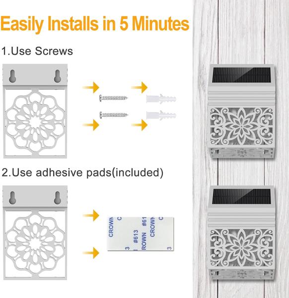 Outdoor Waterproof Solar Fence Light LED Wall Lamp For Garden Patio