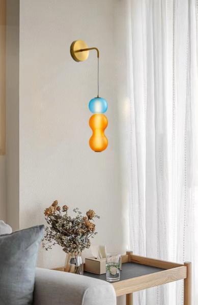 Designer Colored Pendant Lamps LED Stained Glass Pendant Light Bar Shop Restaurant Light(WH-AP-603)