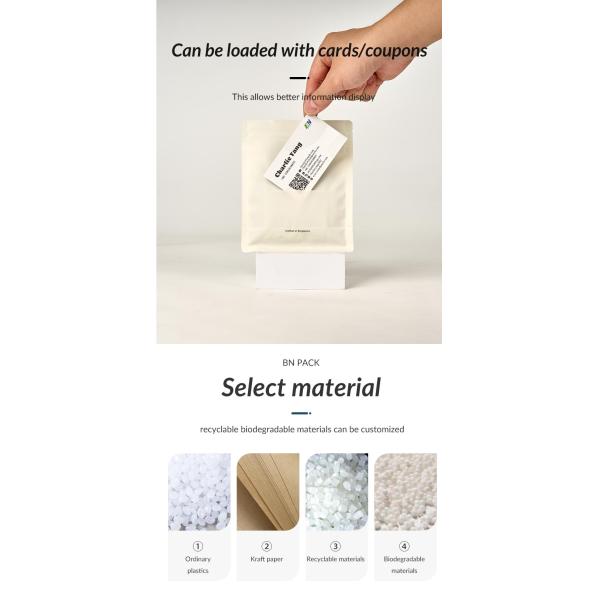 500g Recyclable PCR Plastic Coffee Bean Flat Bottom Pouch With Pocket Business Card