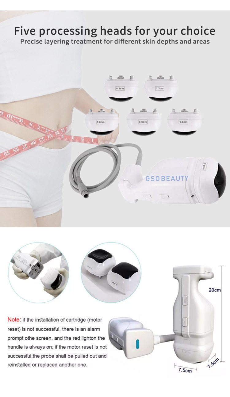 Уменьшение целлюлита машины 0.8cm 1.3cm красоты ультразвука HIFU Liposonic
