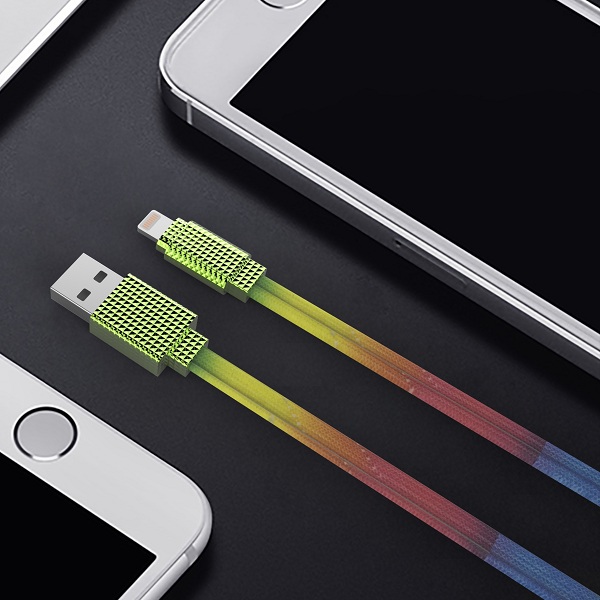 Flat Braided 5V2.4A USB2.0 1M MFI Lightning Charging Cable