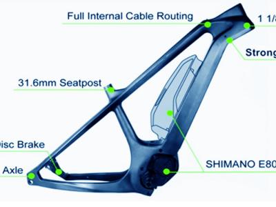 Full Carbon Downhill Bike Frame , 29 Inch Electric Custom Bike Frames