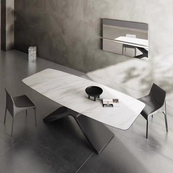 Ceramic Marble Dining Table With X-Steel Base Dining Table