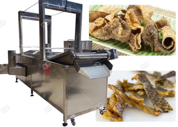 Crispy Fish Skin French Fries Frying Machine Gas Type 100 - 200kg/H Capacity