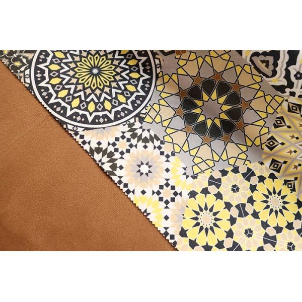 Middle Eastern Mediterranean Style Printed Velvet (California) Fabric for Sofa