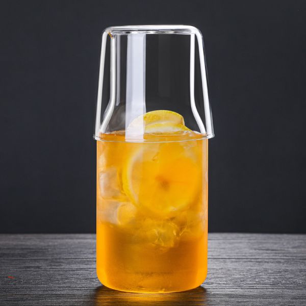 High Borosilicate Glass Juice Bottles Set Water Drinking 400ML 550ML Glass Jug Pitcher