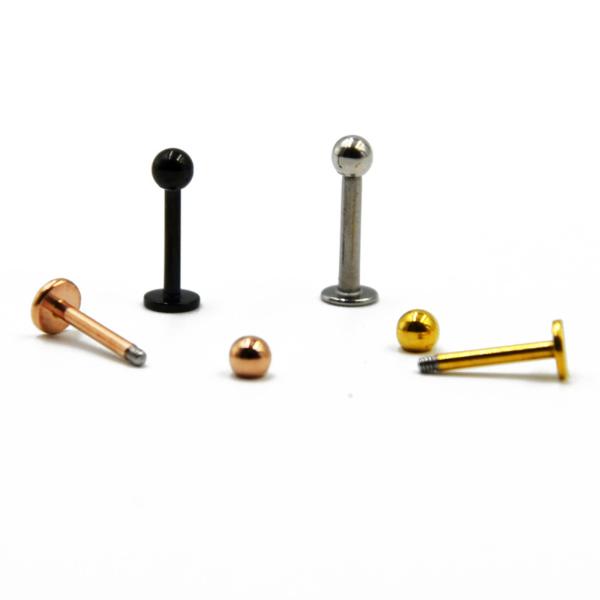 316L Surgical Steel Titanium Anodized Labret Lip Stud Ring Ear Tragus Stud Barbell Body Piercing Jewelry