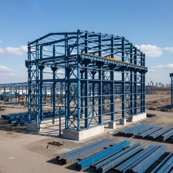 Painted Industrial Steel Building Featuring Welded Steel Framework Tailored to Meet Customer Specifications for Industrial