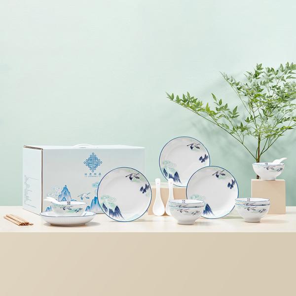 Ready To Ship In Stock Personalized Modern Dinnerware Set with Customizable Design Microwave and Dishwasher Safe
