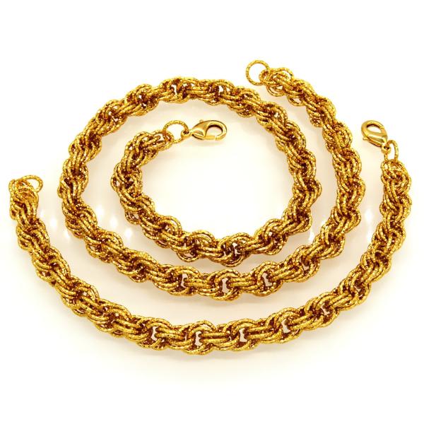 18K Real Gold Plated Big Size Chunky Link Chain Women/ Men Necklaces & bangle Fashion