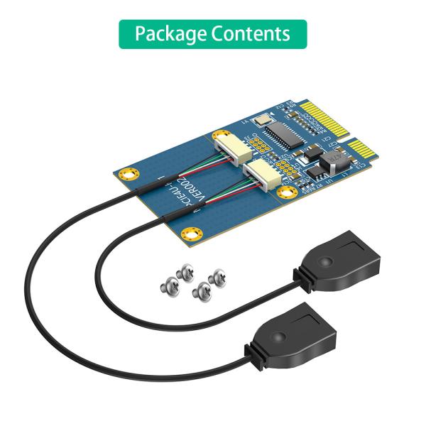 Mini PCI-E PCI Express To Dual USB Adapter MPCIe To 5 Pin 2 Port USB2.0 Converter For Full/half Height Mini Card