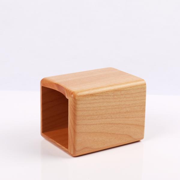 Square shaped Beech wooden pen holder