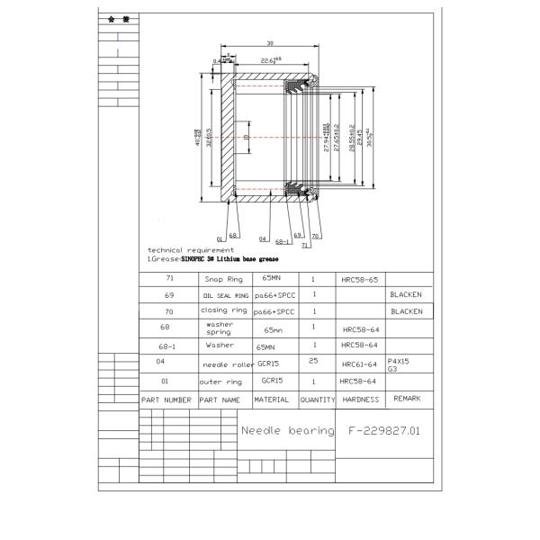 Automotive needle roller bearing F-229827.01 universal joint Bearings for automotive steering systems