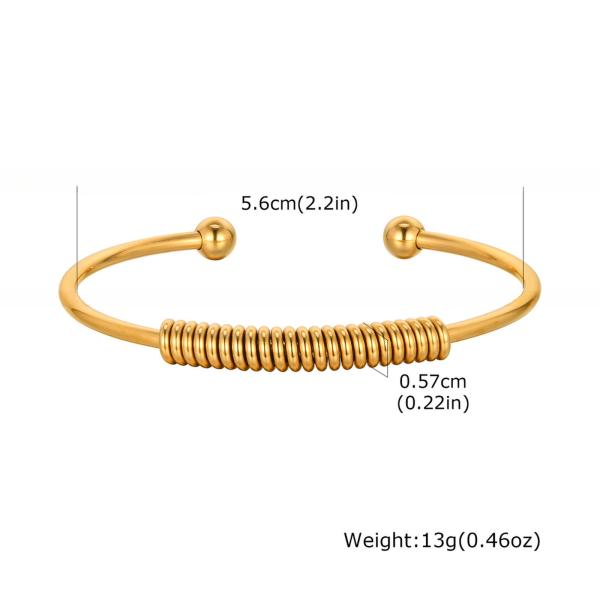 Bracelets de manchette en acier inoxydable en or pour les femmes