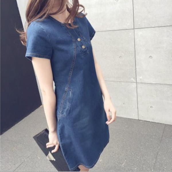 Factory direct women casual dresses anti-static plus size denim dresses