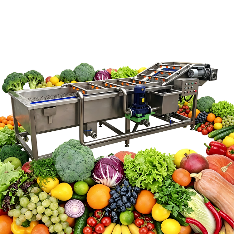 500kg/H-3000kg/H Bubble Cleaning Machine Fruit And Vegetable Cleaning Machine