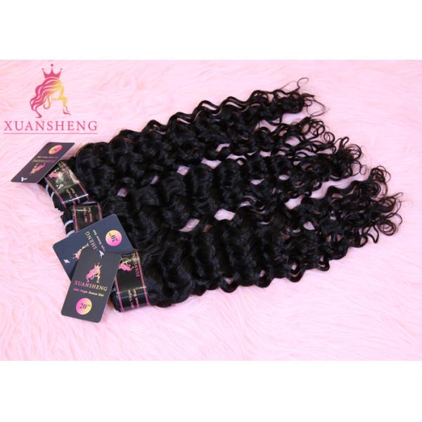 No Shedding Natural Black 30 Inch Italian Wave Human Hair Extension