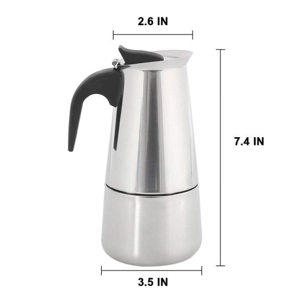 Coffee Tea Tools 6 Cup Stainless Steel Moka Pot Espresso Coffee Maker by Bialetti