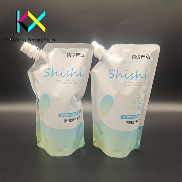 Customized Liquid Packaging Pouch with Side Nozzle Beverage Spout and Hot Foil Stamping