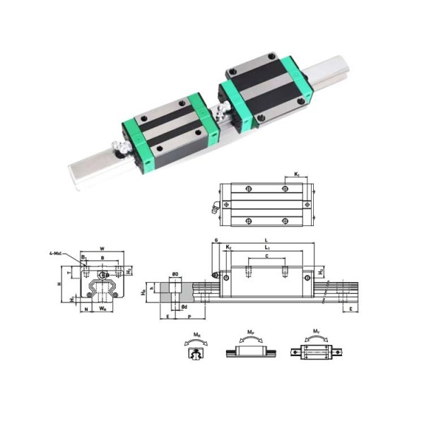 Rust & Corrosion Resistant Linear guide HGW15 3D Printing Equipment Linear Guide