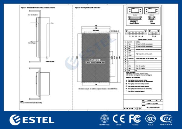 Échangeur de chaleur d'enceinte 48VDC 325W/K avec communication RS485 MODBUS RTU