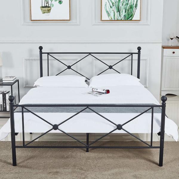 Metal King Size Iron Bed Antique Modern Design For Home Hotel ISO9001