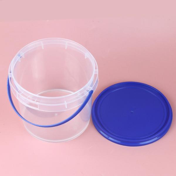 1L 2L White Clear Plastic Buckets With Lids And Handle Food Grade Packing Bucket Supply