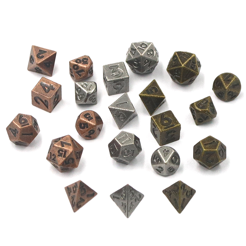 In Stock Mini Zinc Alloy Metal Dice Set 6mm Size with Customized Logo for D&D & RPG