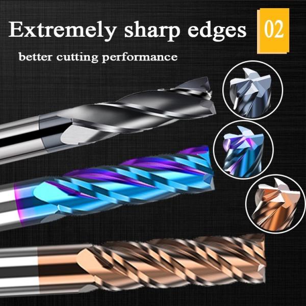 HRC 45 Carbide End Mill 16mm Shank 2-6 Flutes for CNC
