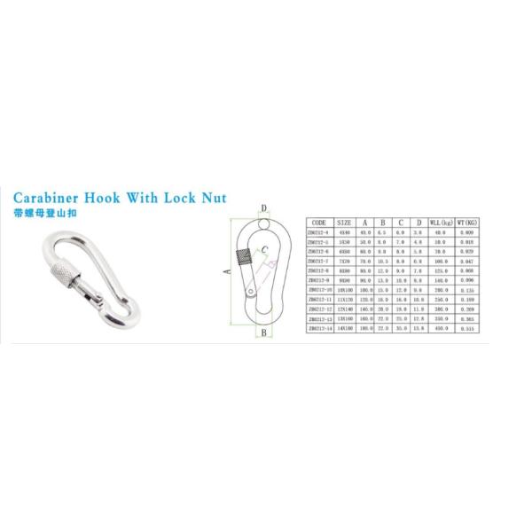Polished Finish Spring Buckle Aluminum Carabiner Climbing Hook Hardware with Screw