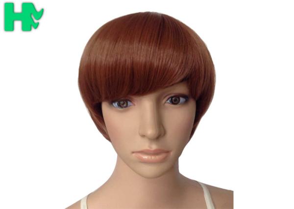 Heat Safe Short Synthetic Wigs , Medium Length Bob Wigs Tangle Free