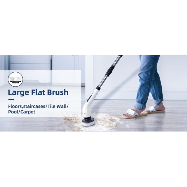 9 Replaceable Brush Heads Electric Spin Scrubber with Adjustable Detachable Handle