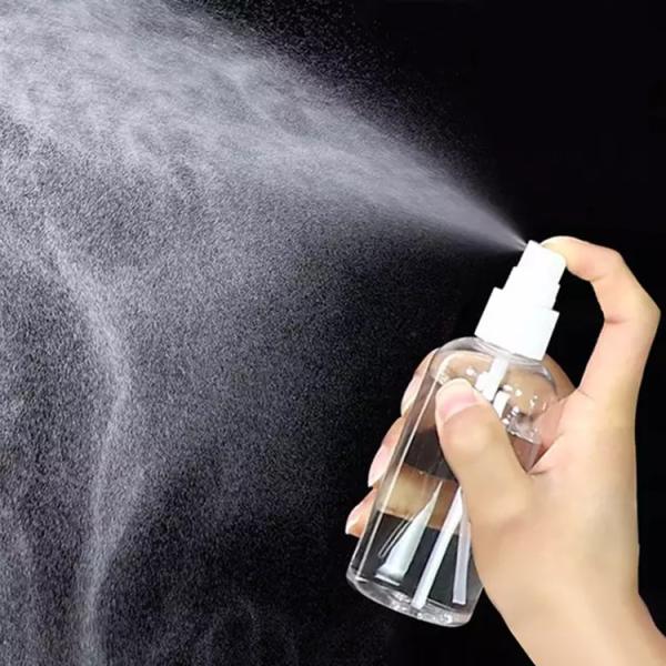 50ml 60ml 100ml PET plastic spray fine mist perfume sanitizer alcohol portable cosmetic plastic bottles with sprayer