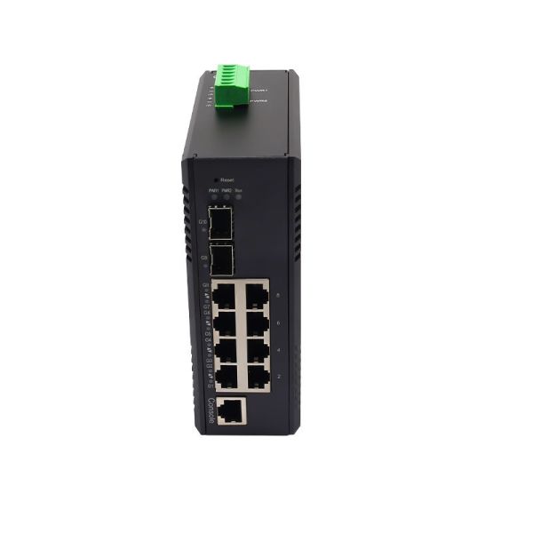 L2 Managed Industrial Switch 8 Port Gigabit Ethernet Switch with 2 SFP Fiber Slots