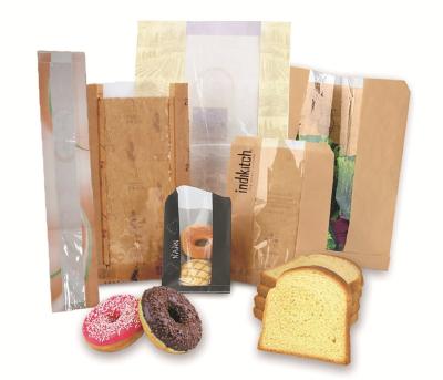Donut Bakery Pinch Bottom Paper Bags Heat Sealable Food Brown Kraft Paper Bag