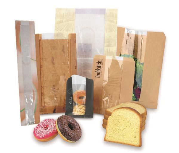 Donut Bakery Pinch Bottom Paper Bags Heat Sealable Food Brown Kraft Paper Bag