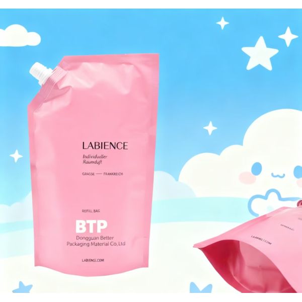 Customized 100ml 500ml 1L Colorful Plastic Stand up Spout Pouch with Spout Biodegradable Gravure Printing for Shampoo Soda Juice