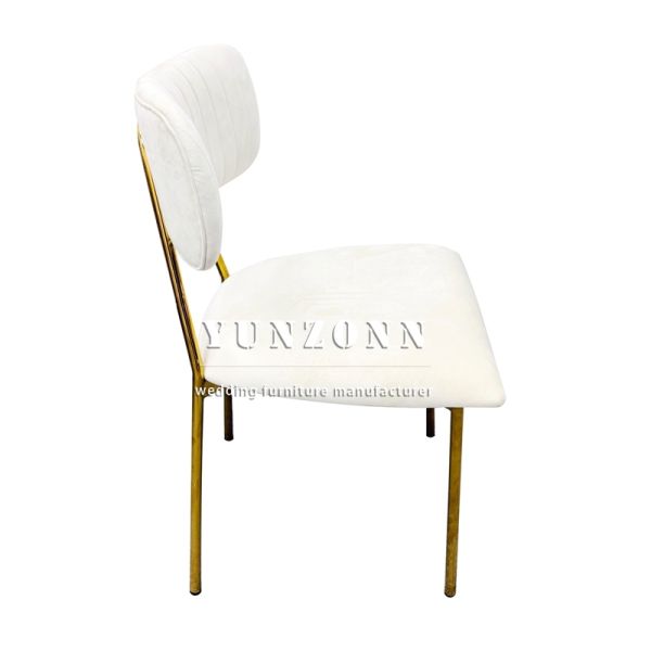 Luxury Dining Chair with Gold Metal Legs Soft Back Upholstered in Velvet Fabric for Hotels Coffee Shops Weddings Outdoor Use
