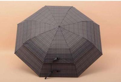 Plaid Folding Golf Umbrella , Large Vented Golf Umbrella 190T Print Pongee Fabric
