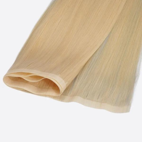 24 inch Seamless Invisible PU Skin Weft 100% Human Hair Extension for Salon and Women