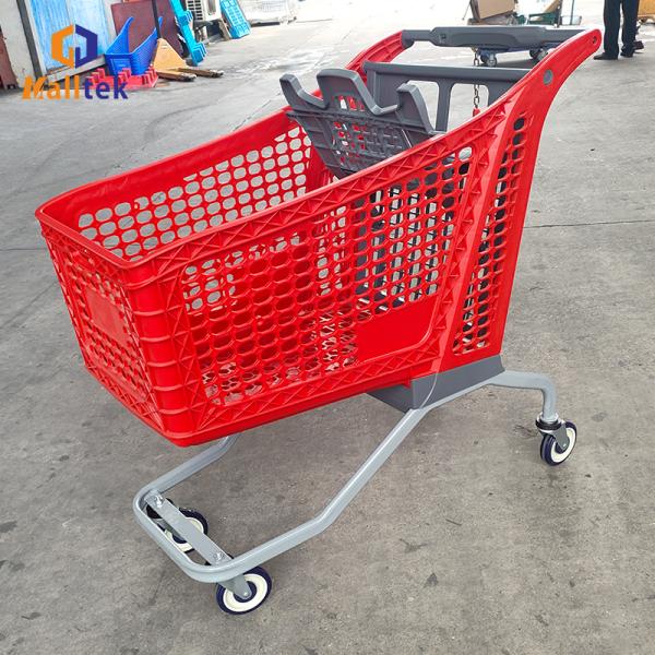 200L Half Plastic Supermarket Shopping Trolley For Supermartket