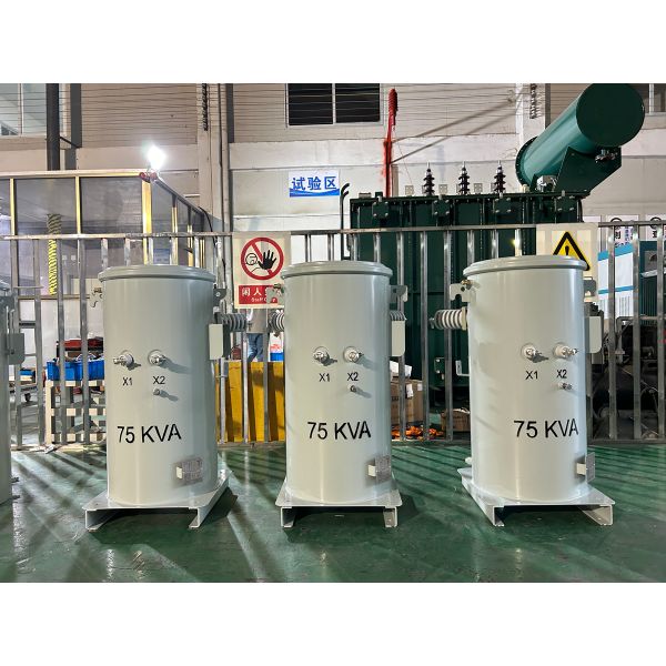 ANSI IEEE Standards 75KVA Single Phase Pole Mounted Transformer Oil Immersed 6900V to 460V UL cUL Certified