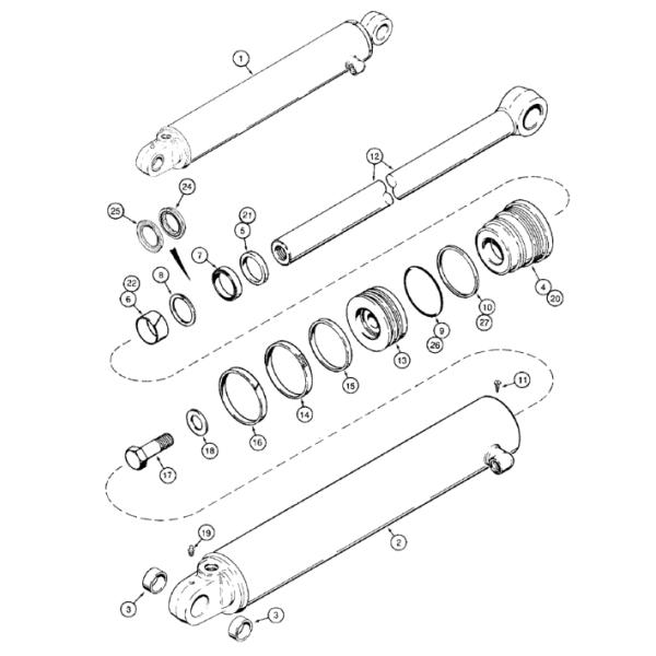 1543275C1 Seal Kit For Case Backhoe Stabilizer Cylinder 1150K 580SK 580SL 580SM 580SM+