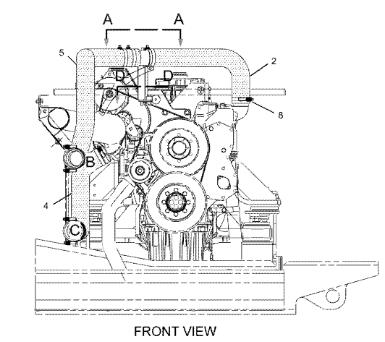 204-1045 Turbocharger Air Exhaust Hose Used For 330C C9 Engine Parts