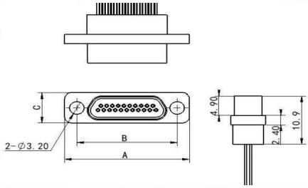J30J-21ZKL Rectangular Micro Connector 21 Pin Precision Socket Connector