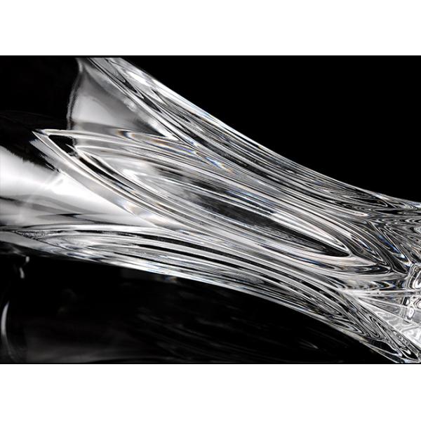 Thickened Wall Crystal Glass Vase , 10 Inch Tall Diamond Cut Glass Vase