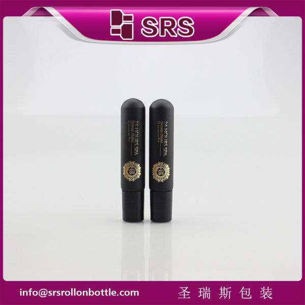 SRS luxury empty 10ml matte black glass roll on bottle for perfume