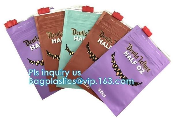 Medium Size Silver k Foil Bag Pouches , Clear Stand Up Pouches For Custom weed Packaging Medium Size Silver